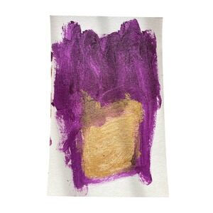 Bailey Craig Abstract Acrylic Painting 5.5x8.5 Purple Gold Textured Art Signed